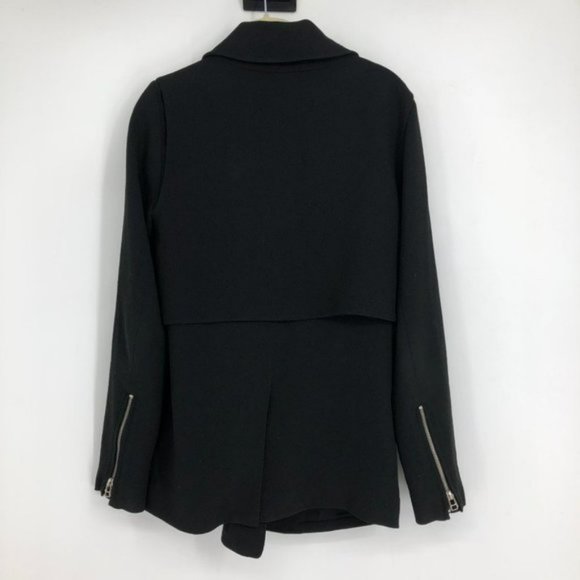Aritzia Wilfred Black Mayet Crepe Moto Jacket XXS - Picture 4 of 7